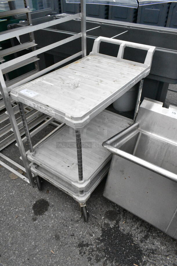 Poly 2 Tier Cart on Commercial Casters.  - Image 2 of 3