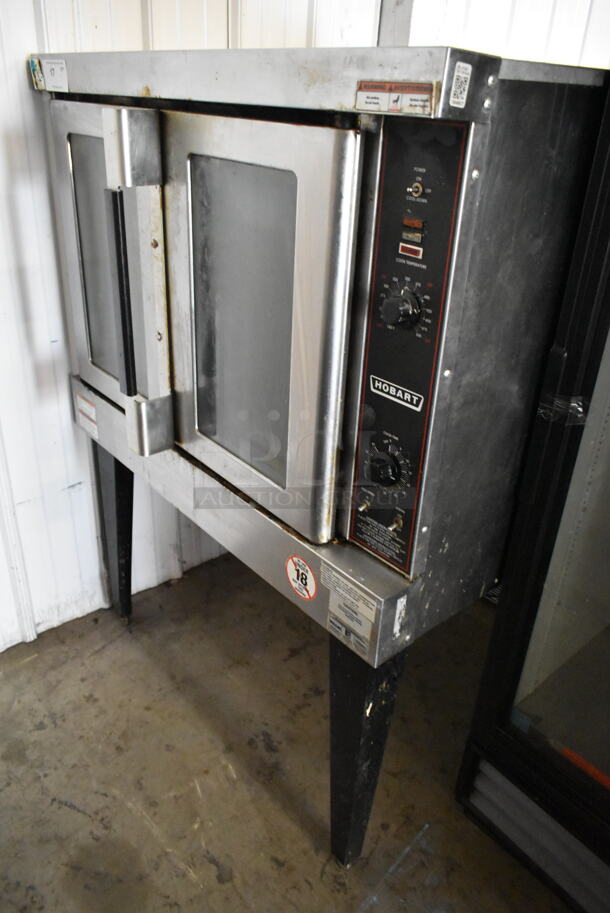 Hobart HGC5-11D3 Stainless Steel Commercial Natural Gas Powered Full Size Convection Oven w/ View Through Doors, Metal Oven Racks and Thermostatic Controls on Metal Legs. - Image 2 of 7