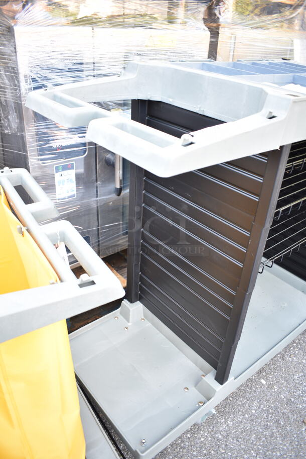 BRAND NEW SCRATCH AND DENT! Lavex 274HKCARTLG Hotel / Housekeeping Cart - Large Four Shelf on Commercial Casters.  - Image 5 of 8