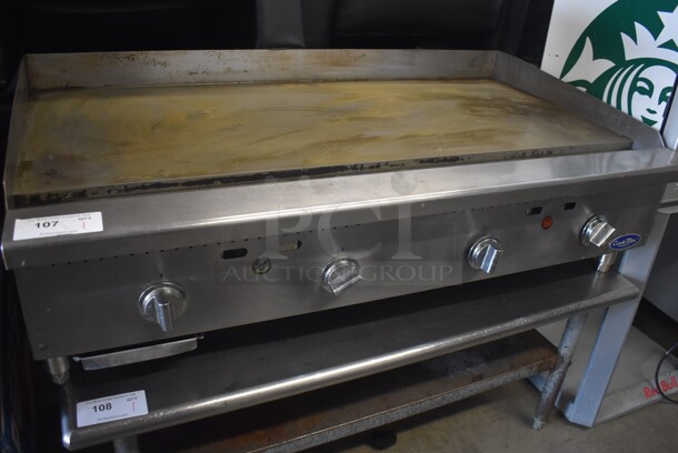 Cook Rite Stainless Steel Commercial Countertop Natural Gas Powered Flat Top Griddle.