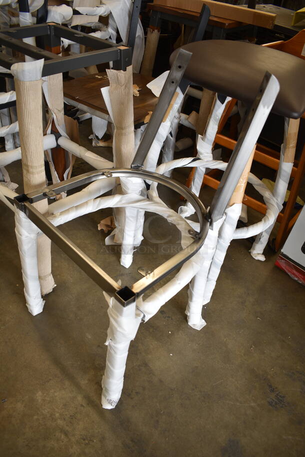 10 BRAND NEW SCRATCH AND DENT! Lancaster Table & Seating Dining Height Chair Frames, Bar Height Chair Frames and Wooden High Chair. Includes 164BCROSSBTP, 164BCROSBSFR, 164HIGHCWN. 10 Times Your Bid! - Image 4 of 12