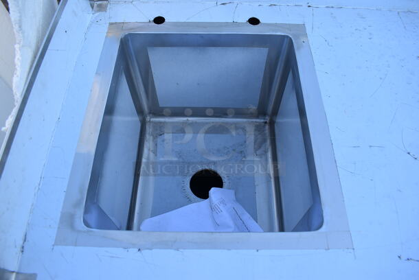 Stainless Steel Commercial Counter w/ Basin, Back Splash, Side Splash Guards and 2 Doors. 36x24x41 - Image 3 of 5