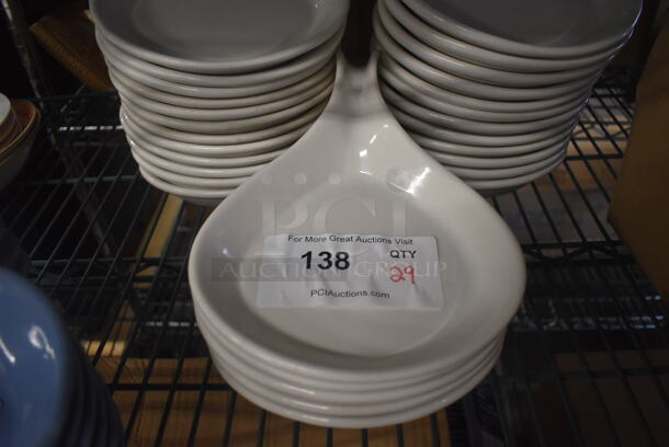 29 White Ceramic Plates w/ Handle. 10x7x2. 29 Times Your Bid! - Image 1 of 3