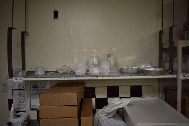 ALL ONE MONEY! Lot of Various Items on 3 Tiers Including Paper Products. (dish room) - Image 1 of 2