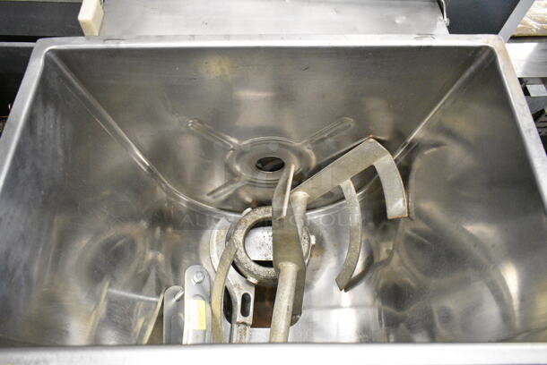 Hollymatic 175 Metal Commercial Floor Style Meat Mixer Grinder on Commercial Casters. 230 Volts.  - Image 5 of 8