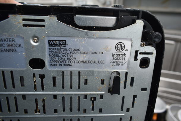 Waring WCT708 Stainless Steel Commercial Countertop 4 Slot Toaster. 120 Volts, 1 Phase.  - Image 5 of 5