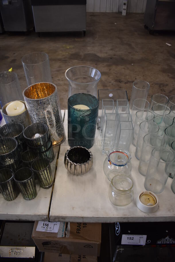 ALL ONE MONEY! Lot of Contents on Table Including Votives, Vases and Glasses! - Image 6 of 11