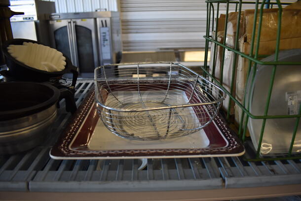 ALL ONE MONEY! Tier Lot of Various Items Including Chafing Dishes, Metal Baskets and Brew Baskets - Image 4 of 7