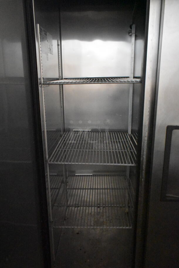 2015 True T-35 Stainless Steel Commercial 2 Door Reach In Cooler w/ Poly Coated Racks on Commercial Casters. 115 Volts, 1 Phase. Tested and Working! - Image 2 of 5