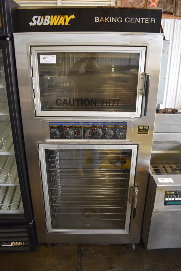 Nu Vu Model SUB-123 Stainless Steel Commercial Oven Proofer on Commercial Casters. 240 Volts, 1 Phase. 36x30x77