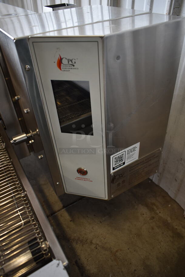 BRAND NEW SCRATCH AND DENT! Cooking Performance Group CPG 351ICOED Stainless Steel Commercial Countertop Electric Powered Impinger Conveyor Pizza Oven with 50" Belt. 240 Volts, 1/3 Phase. Tested and Working! - Image 5 of 9