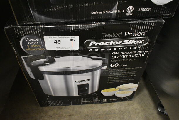 BRAND NEW SCRATCH AND DENT! Proctor Silex 37560R 60 Cup (30 Cup Raw) Electric Rice Cooker / Warmer. 120 Volts, 1 Phase. Tested and Working! - Image 2 of 4