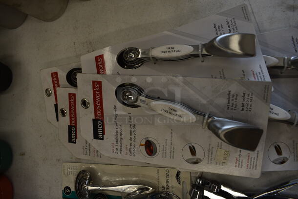 ALL ONE MONEY! Lot of Various BRAND NEW! Stainless Steel Utensils; 6 Zesters, 3 Measuring Cup Sets, 4 Cherry Pitters and 5 Measuring Spoon Sets. - Image 2 of 4
