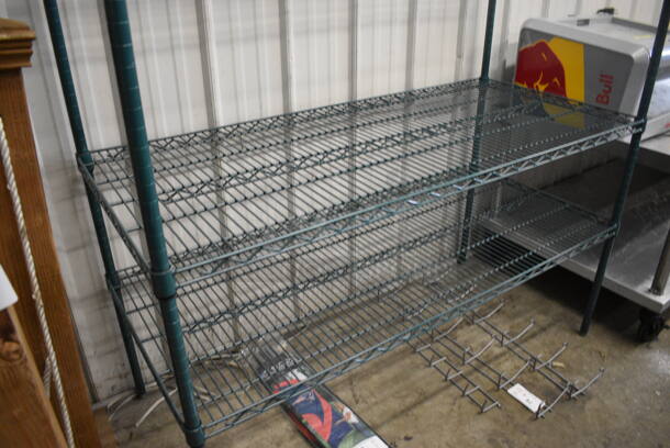 Green Finish 3 Tier Shelving Unit. BUYER MUST DISMANTLE. PCI CANNOT DISMANTLE FOR SHIPPING. PLEASE CONSIDER FREIGHT CHARGES. 54x24x73 - Image 3 of 3