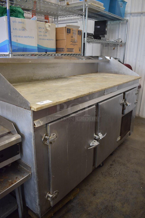 Stainless Steel Commercial Dough Retarder w/ 3 Doors. Does Not Come w/ Furniture Dollies Shown In Pictures. 78x30x53. Tested and Does Not Power On.