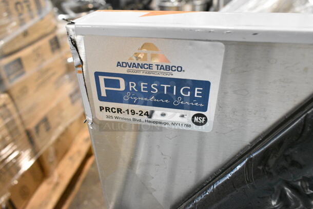 BRAND NEW SCRATCH AND DENT! Advance Tabco PRCR-19-24 Prestige Series 24" x 25" Stainless Steel Glass Rack Storage Cabinet with Drainboard Top - Image 7 of 7