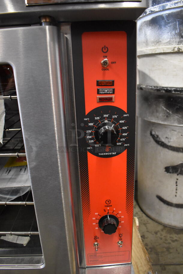 BRAND NEW! Vulcan VC4GD-11D150K Stainless Steel Commercial Natural Gas Powered Full Size Gas Convection Oven w/ View Through Doors, Metal Oven Racks and Thermostatic Controls. 40x31x31 - Image 3 of 9