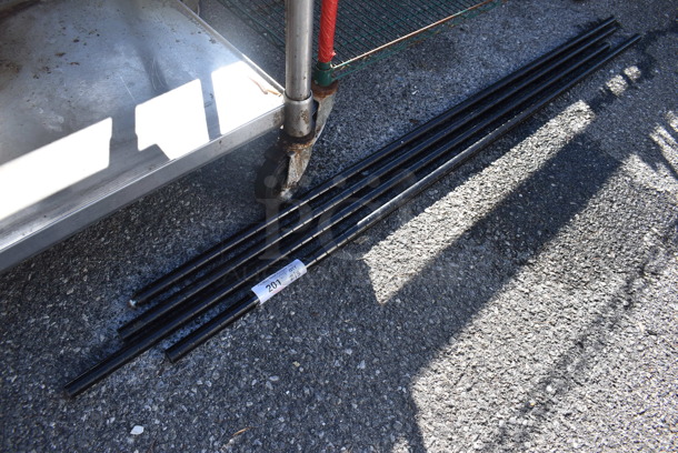 ALL ONE MONEY! Lot of 4 Black Finish Poles. 63