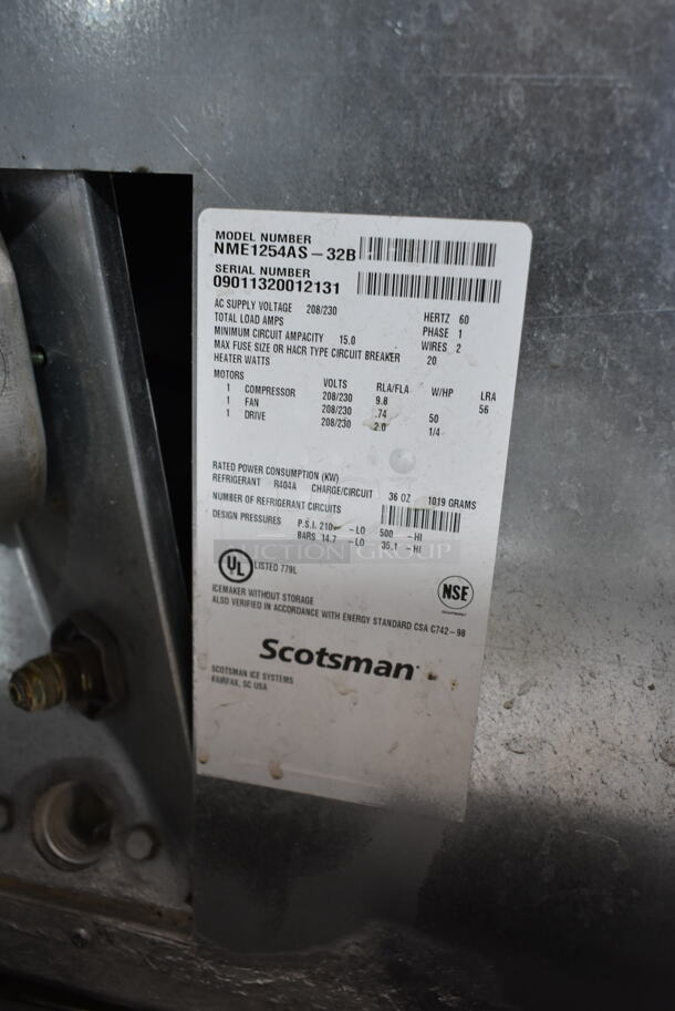 Scotsman NME1254AS-32B Stainless Stee Commercial Ice Head on Commercial Ice Bin. 208/230 Volts, 1 Phase.  - Image 5 of 5