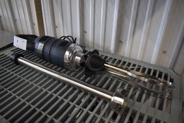 BRAND NEW! AvaMix IB850AV+WIK250-U Stainless Steel Commercial Immersion Blender w/ 20" Blade and Whisk Attachments. 120 Volts, 1 Phase. 31x10x4. Tested and Working! - Image 1 of 5