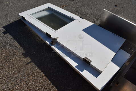 2 Doors w/ Hinges and View Through Window. 36x4x83. 2 Times Your Bid!