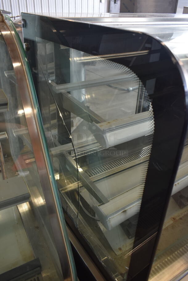 Stainless Steel Commercial Floor Style Deli Display Case Merchandiser. See Picture For Crack on Side Pane. Tested and Powers On But Does Not Get Cold - Image 7 of 7