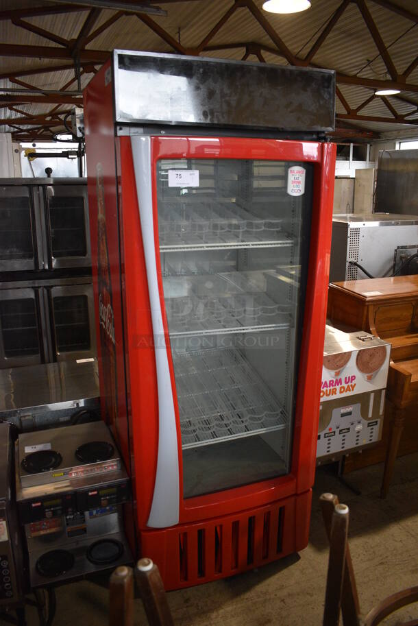 True Model GDM-26 Metal Commercial Single Door Reach In Cooler Merchandiser w/ Poly Coated Racks. 115 Volts, 1 Phase. 30x31x78. Tested and Working! - Image 3 of 5