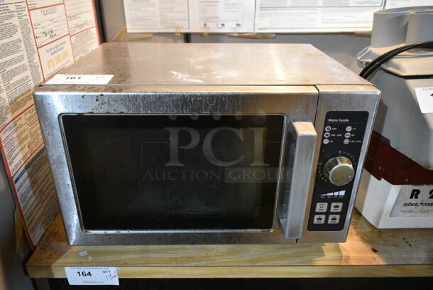Amana RCS10DSE Stainless Steel Commercial Countertop Microwave Oven. 120 Volts, 1 Phase. This Unit Was In Working Condition When the Restaurant Closed. (basement)  - Image 1 of 4