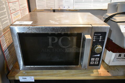 Amana RCS10DSE Stainless Steel Commercial Countertop Microwave Oven. 120 Volts, 1 Phase. This Unit Was In Working Condition When the Restaurant Closed. (basement) 