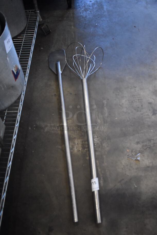 2 Metal Mixing Items; Paddle and Whisk. 9x9x39. 2 Times Your Bid!