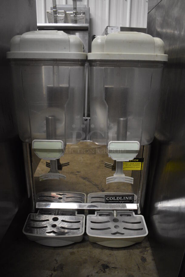 Coldline Stainless Steel Commercial Countertop 2 Hopper Refrigerated Beverage Machine. 17x18x26. Tested and Working! - Image 4 of 7