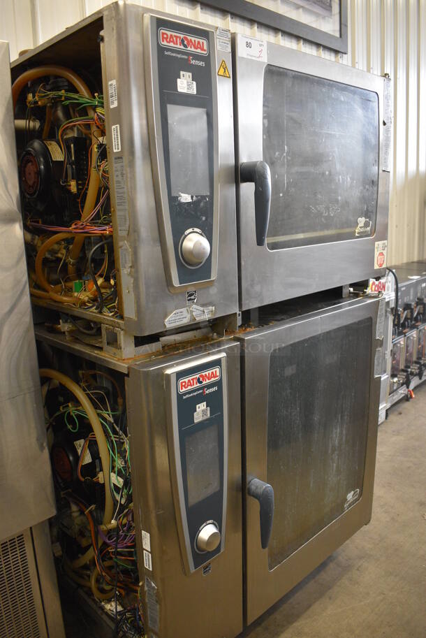 2 Rational Stainless Steel Commercial Combitherm Self Cooking Center Convection Ovens on Commercial Casters. Top Model: SCC WE 62. Bottom Model: SCC WE 102. 480 Volts, 3 Phase. 42x40x72. 2 Times Your Bid! - Image 2 of 9