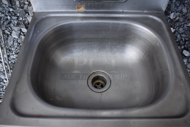 Krowne Stainless Steel Commercial Single Bay Wall Mount Sink w/ Faucet and Handles. 16x16x22 - Image 5 of 6