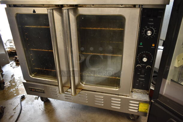 2 Patriot PT-COE Stainless Steel Commercial Electric Powered Full Size Convection Ovens w/ View Through Doors, Metal Oven Racks and Thermostatic Controls on Commercial Casters. 208 Volts, 3 Phase. 2 Times Your Bid! - Image 3 of 9