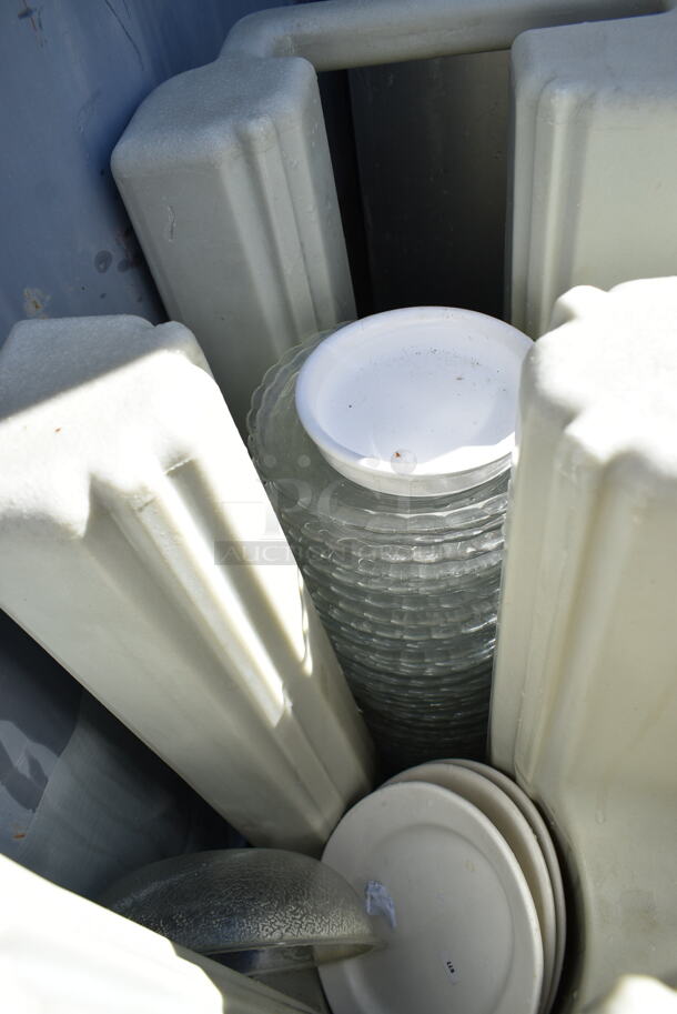 Poly Dish Cart on Commercial Casters w/ Contents.  - Image 7 of 7