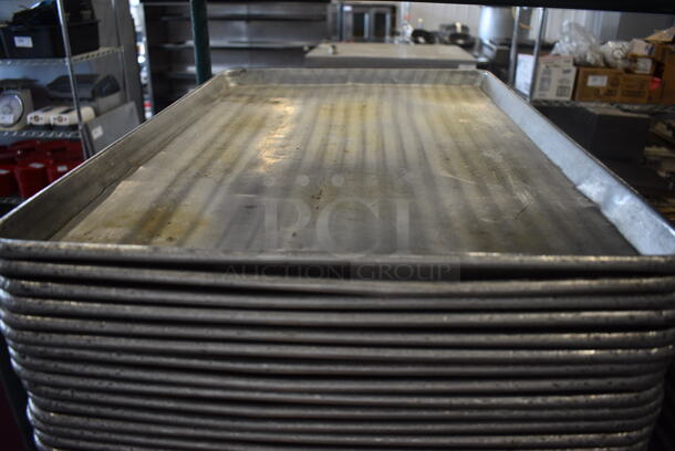 32 Metal Full Size Baking Pans. 18x26x1. 32 Times Your Bid! - Image 1 of 3