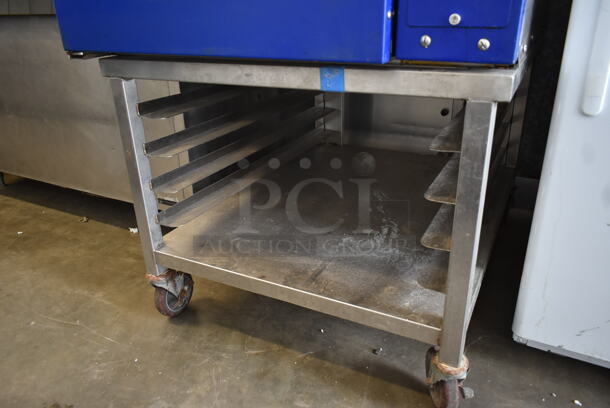 Oliver Metal Commercial Electric Powered Convection Oven w/ Pan Rack Stand on Commercial Casters. 208 Volts.  - Image 2 of 7