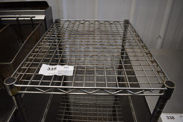 Chrome Finish 3 Tier Shelving Unit on Commercial Casters. BUYER MUST DISMANTLE. PCI CANNOT DISMANTLE FOR SHIPPING. PLEASE CONSIDER FREIGHT CHARGES. 18x24x41 - Image 3 of 4