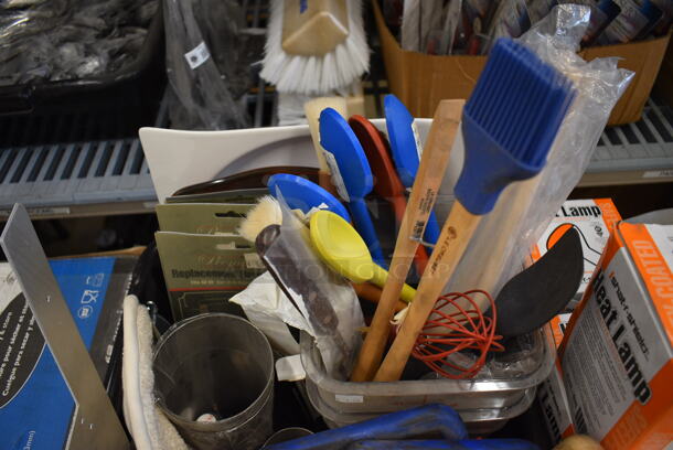 ALL ONE MONEY! Lot of Various Items Including Condiment Jar Set, Basting Brushes and 5 Heat Lamps.  - Image 4 of 6