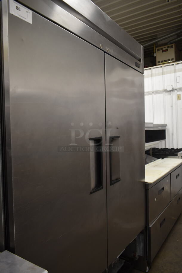 2017 True T-49F-HC Stainless Steel Commercial 2 Door Reach In Freezer w/ Poly Coated Racks on Commercial Casters. 115 Volts, 1 Phase. Tested and Powers On But Does Not Get Cold - Image 3 of 7
