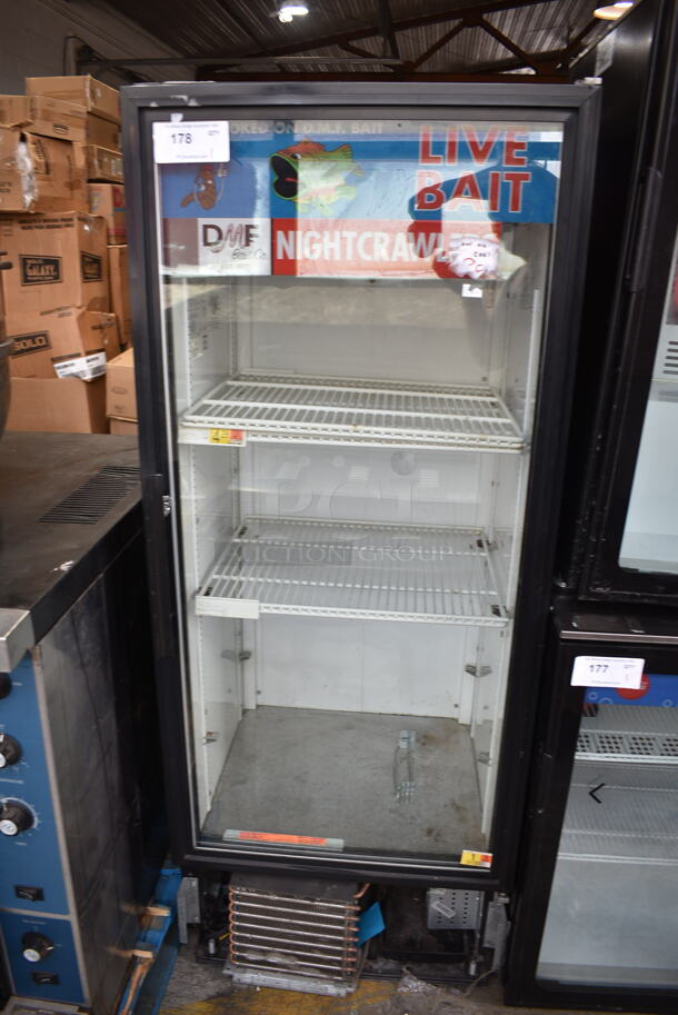 True GDM-12 Metal Commercial Single Door Reach In Cooler Merchandiser. 115 Volts, 1 Phase. Tested and Powers On But Does Not Get Cold - Image 1 of 5