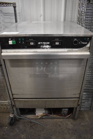Jet Tech Model F-180P Stainless Steel Commercial Undercounter Dishwasher w/ Dish Caddy. 208 Volts, 1 Phase. 23.5x24x34