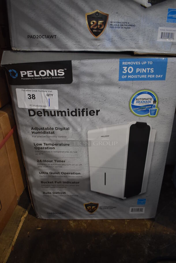 IN ORIGINAL BOX! Pelonis PAD30C1AWT ENERGY STAR 30 Pint Dehumidifier. 120 Volts, 1 Phase. 15x10.5x19 - Image 3 of 5