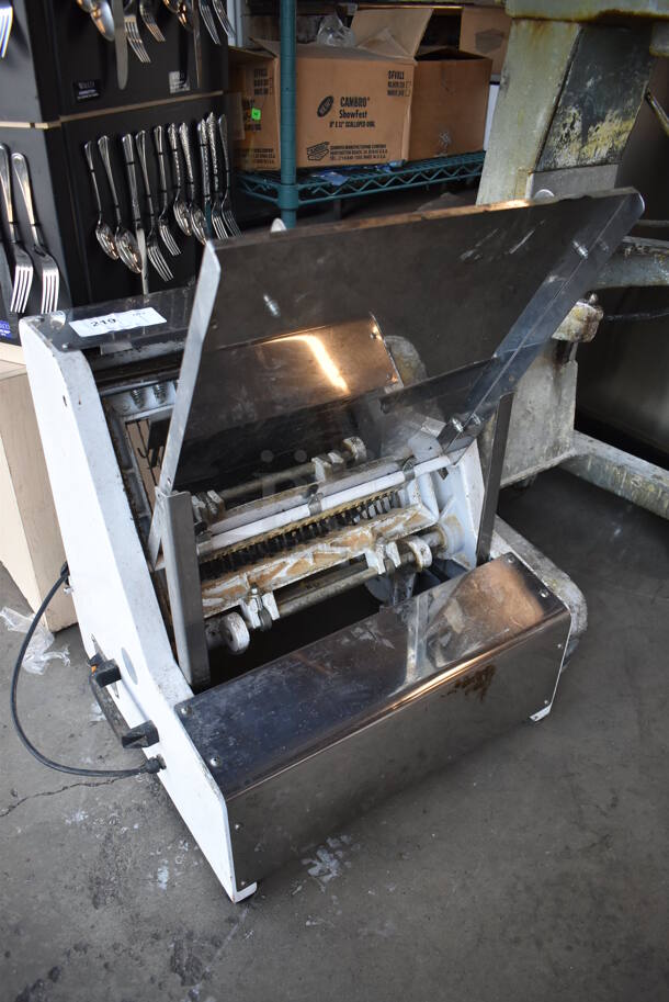 2013 Metal Commercial Countertop Bread Loaf Slicer. 110 Volts, 1 Phase. 25x24x31. Tested and Working! - Image 1 of 6