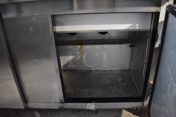 2016 Leader ESLM60S/C Stainless Steel Commercial Sandwich Salad Prep Table Bain Marie Mega Top w/ 2 Tier Over Shelf on Commercial Casters. 115 Volts, 1 Phase. 60x32x69. Tested and Working! - Image 4 of 9