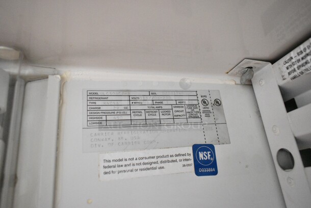 Carrier ULG50BCP-5 Metal Commercial 2 Door Reach In Freezer Merchandiser w/ Poly Coated Racks on Commercial Casters. 115/208-230 Volts, 1 Phase. - Image 6 of 6