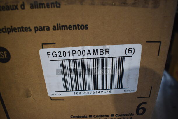 6 Boxes of 6 BRAND NEW IN BOX! Rubbermaid FG201P00AMBR Amber Poly 1/9 Size Drop In Bins. 1/9x4. 6 Times Your Bid! - Image 6 of 6