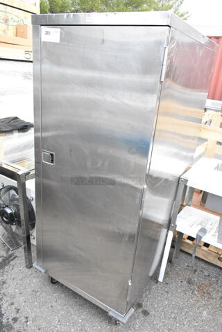 Stainless Steel Commercial Enclosed Pan Transport Rack on Commercial Casters. 