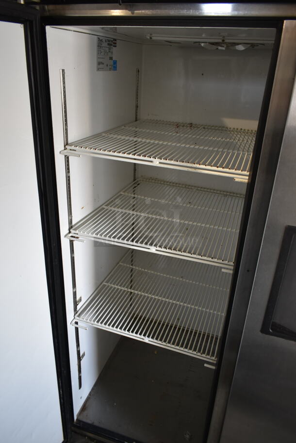 2013 True TG2R-2S ENERGY STAR Stainless Steel Commercial 2 Door Reach In Cooler w/ Poly Coated Racks on Commercial Casters. 115 Volts, 1 Phase. Tested and Working! - Image 7 of 8
