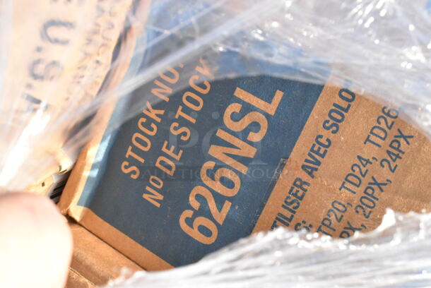26 BRAND NEW Boxes Including Dart 60HT1 White Foam Hinged Lid Container 6" x 6" x 3" - 500/Case, 346WSNM Choice Medium Weight White Wrapped Plastic Spork and Napkin Kit - 1000/Case, Solo 626NSL Prima PET Plastic Cold Cup Strawless Lid - 1000/Case, 433NHT202 Choice 1/5 Large Size Black "Thank You" Script Heavy-Duty Plastic T-Shirt Bag - 400/Case, 5001RT800N Lavex 8" Natural Kraft Hardwound Paper Towel, 800 Feet / Roll - 6/Case, 2 Box 129MCS28B Choice 28 oz. Black Rectangular Microwavable Heavy Weight Container with Lid 8 3/4" x 6 1/4" x 1 3/4" - 150/Case, 500CC20 Choice Clear PET Customizable Plastic Cold Cup - 20 oz. - 600/Case, 5002WRAPNAP Choice WrapNap White 1/4 Fold 2-Ply Dinner Napkin 16" x 16" - 3000/Case, 500CC20 Choice Clear PET Customizable Plastic Cold Cup - 20 oz. - 600/Case, 795PTOWHT4 Choice White Microwavable Folded Paper #4 Take-Out Container 7 3/4" x 5 1/2" x 3 1/2" - 160/Case, Dart 95HT1R 9 1/2" x 9" x 3" White Foam Square Take Out Container with Hinged Lid, 130ROLLKFSGC Visions 18" x 15 1/2" Pre-Rolled Linen-Feel White Napkin and Classic Heavy Weight Gold Plastic Cutlery Set - 100/Case, 500CC24PLA EcoChoice 24 oz. PLA Compostable Plastic Cold Cup - 600/Case, 795PTOWHT4 Choice White Microwavable Folded Paper #4 Take-Out Container 7 3/4" x 5 1/2" x 3 1/2" - 160/Case. 26 Times Your Bid!  - Image 5 of 12